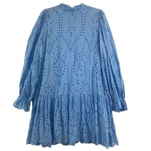 ELOQUII Light Blue Eyelet Easy Dress Size 14